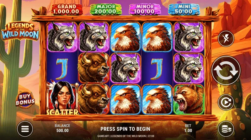 Legends of the Wild Moon - 5x3 ruudukon pelinäyttö